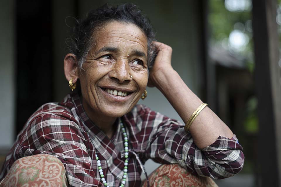 smiling woman in Nepal 