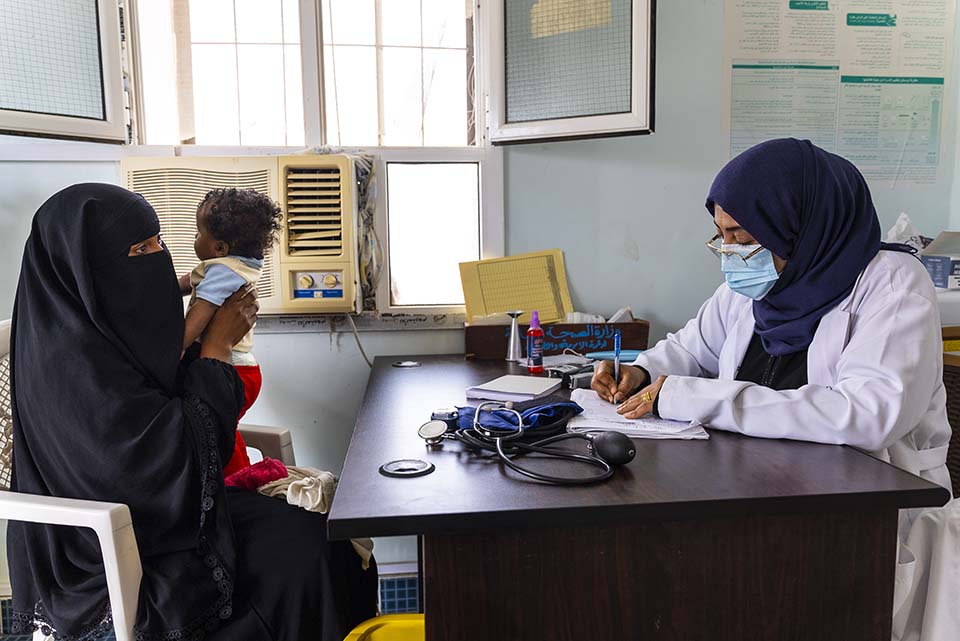 two women participate in Yemen Health Clinic