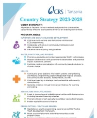 Screenshot of CRS Tanzania Strategy Summary document