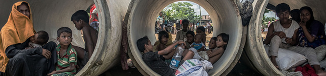 myanmar refugees shelter in culverts in Bangladesh