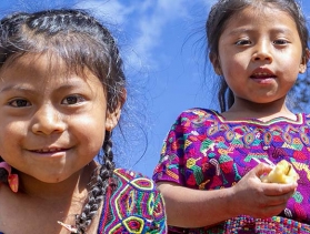 two girls facing camera in Guatemala 